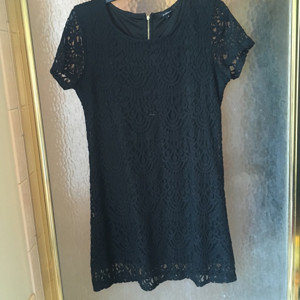 Black Lace Shift Dress